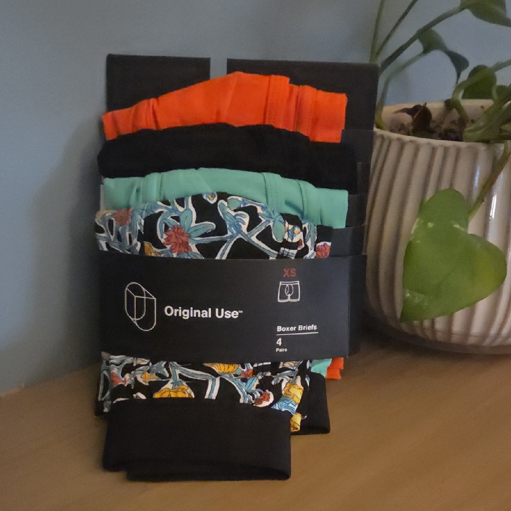 Boys Original Use Boxer Briefs 4-Pack - Black, Green, Floral